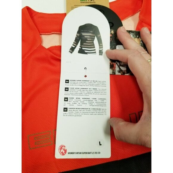 Endura Womens MT500 Supercraft L/S Tee L Recycled Fabric Orange/Black - Picture 5 of 14